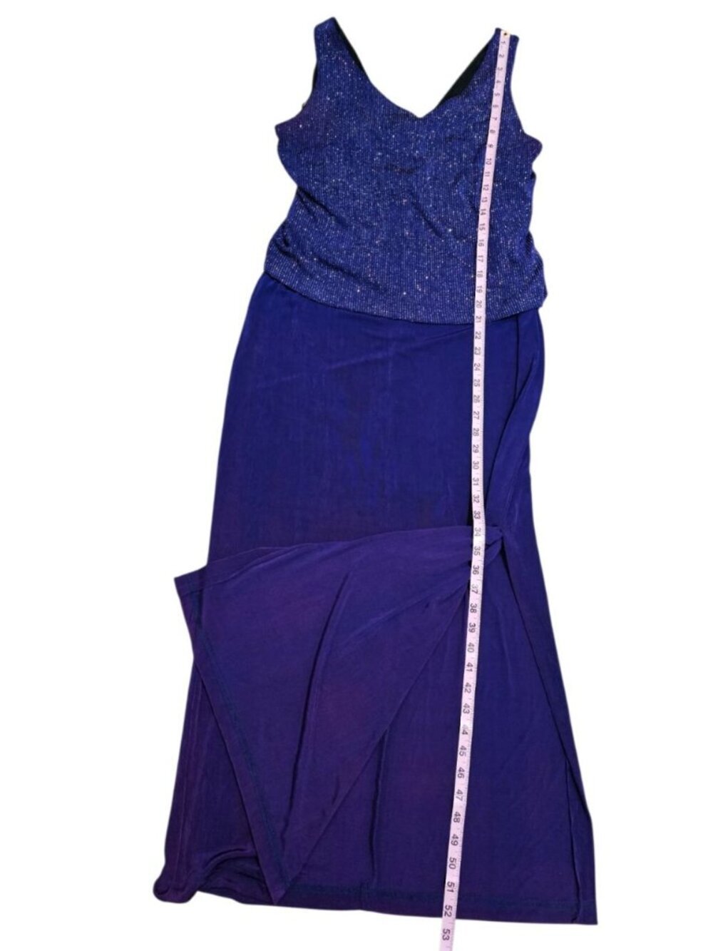Ronni Nicole 12 Purple Glitter Tank Duster 2Pc Set Evening Archival Statement - Picture 10 of 10